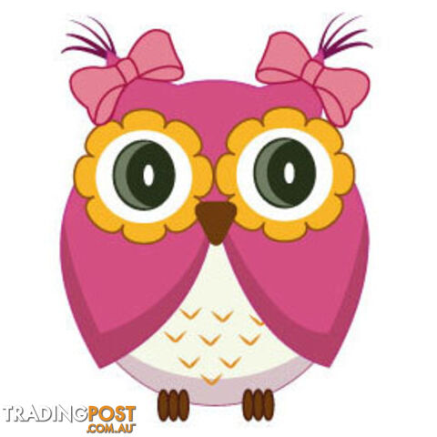 Cute pink owl Wall Sticker - Totally Movable