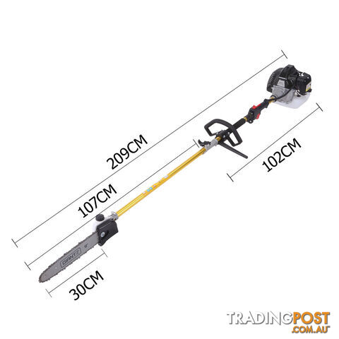 65cc 2 In 1 Petrol Pole Chainsaw Hedge Trimmer Pruner