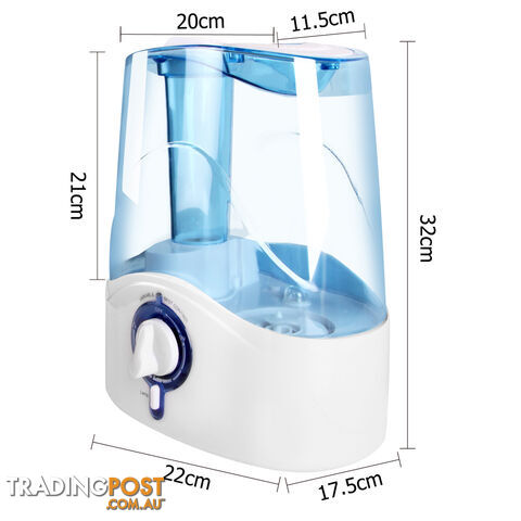 Ultrasonic Cool Mist Air Humidifier 4.5L White Blue