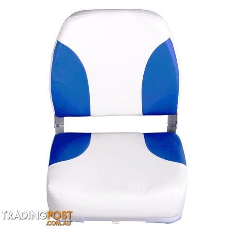 Set of 2 Swivel Folding Marine Boat Seats White Blue