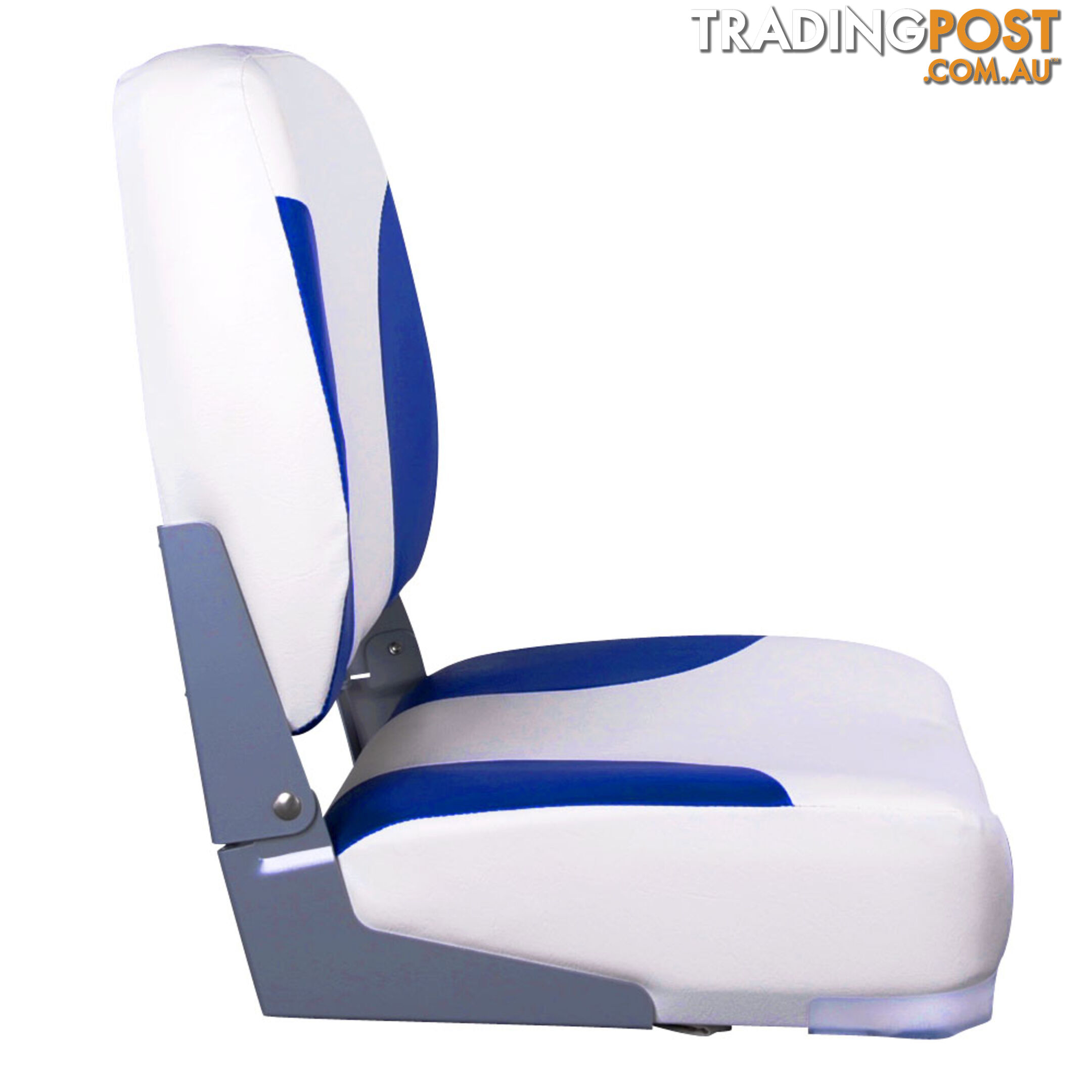 Set of 2 Swivel Folding Marine Boat Seats White Blue