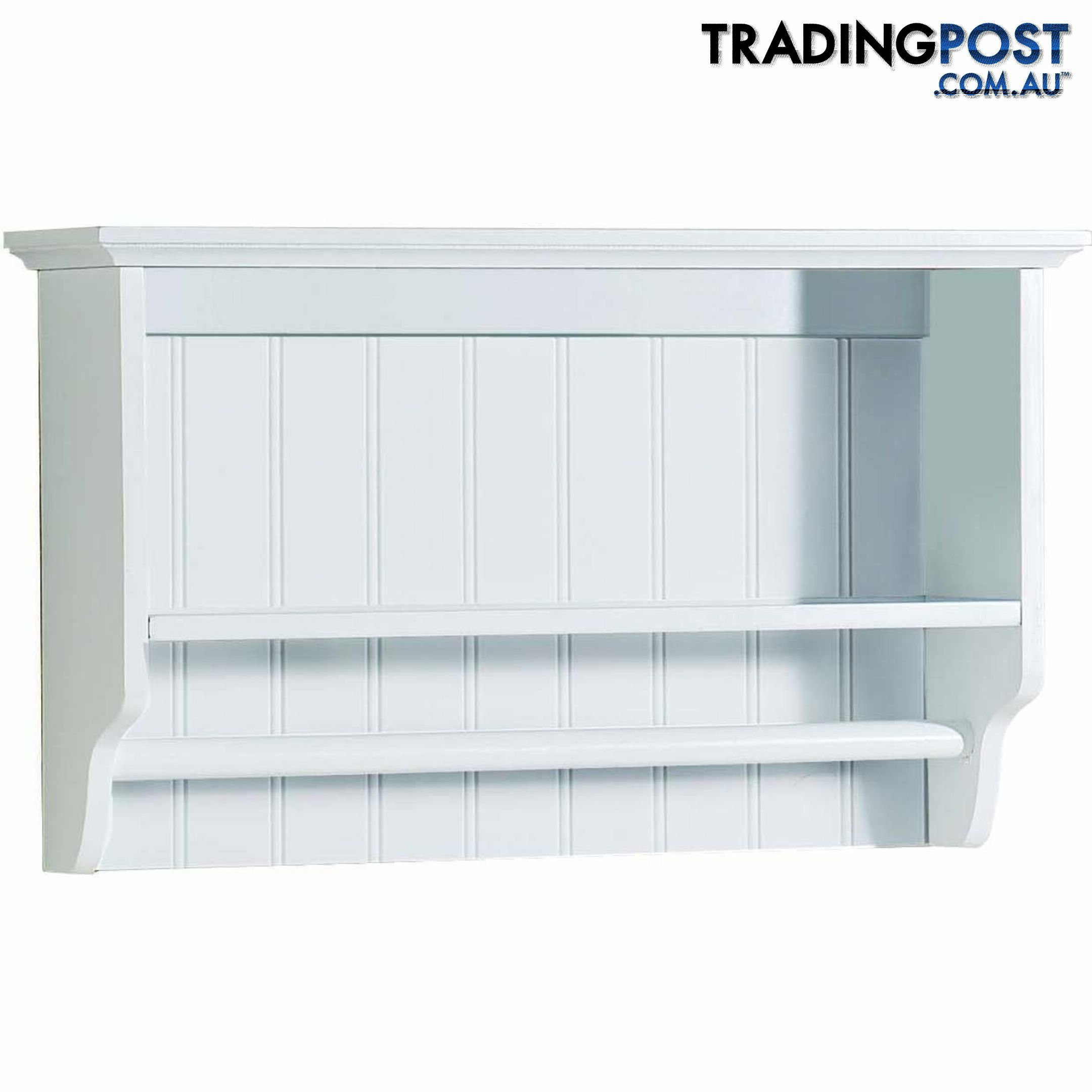 Grace Towel Rail with Shelf in WHITE