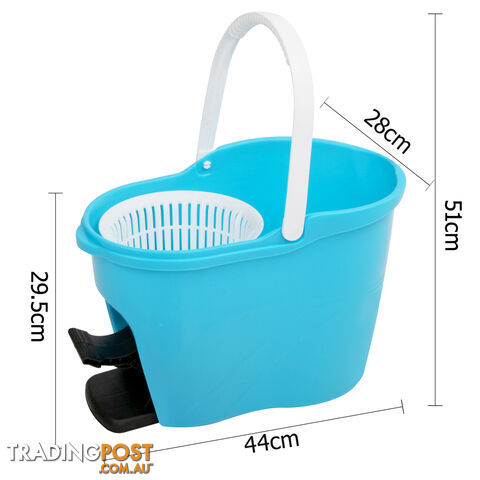 360 Degree Spinning Mop Spin Dry Bucket 8.5L Blue - photo 2 of 8