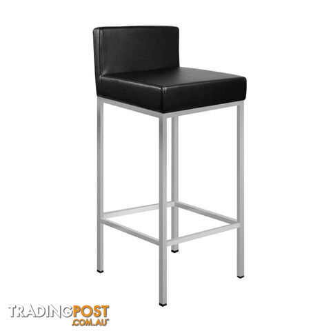 Set of 2 PU Leather Kitchen Bar Stool Black - photo 3 of 9