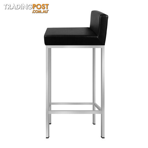 Set of 2 PU Leather Kitchen Bar Stool Black - photo 5 of 9