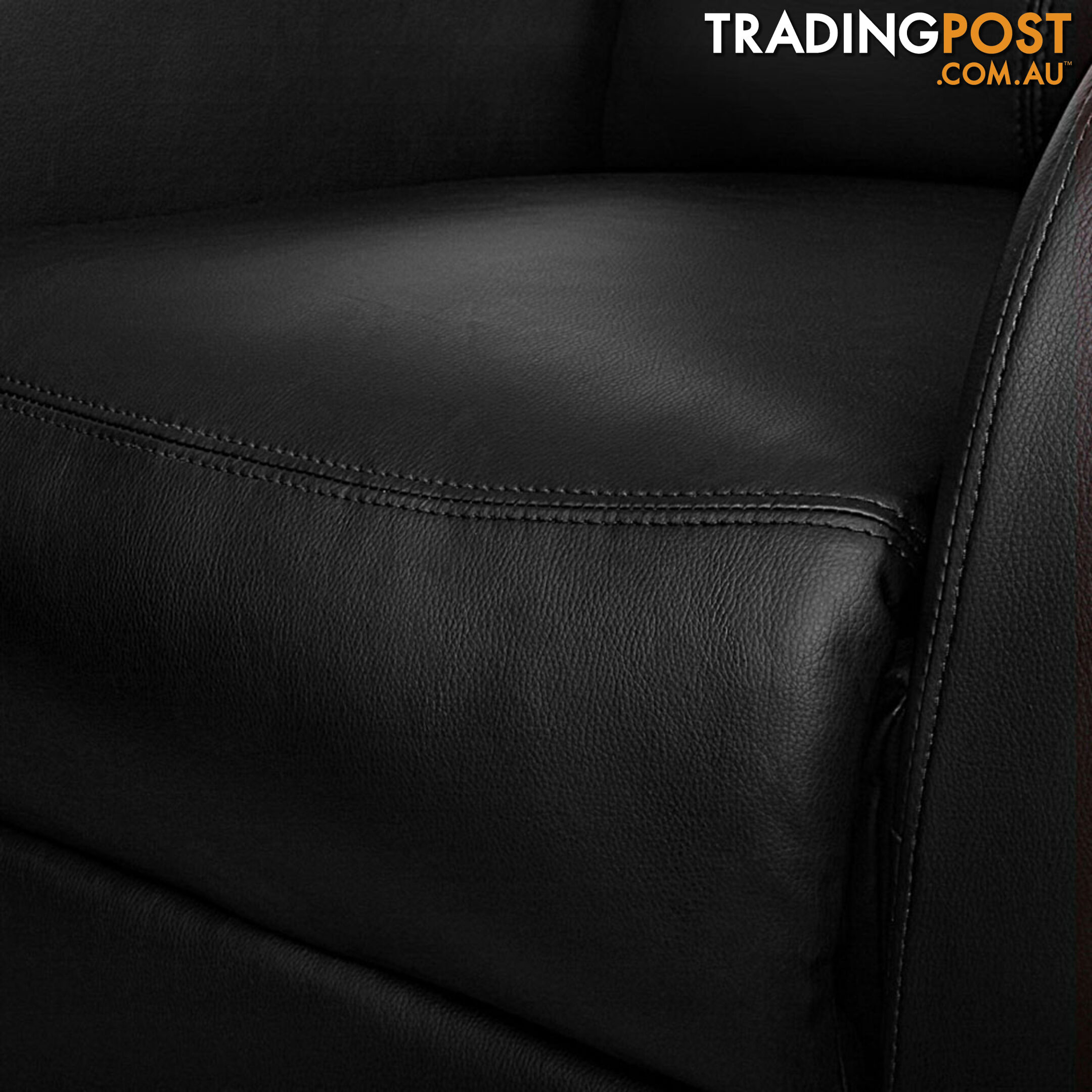 Faux Leather Armchair Recliner - Black