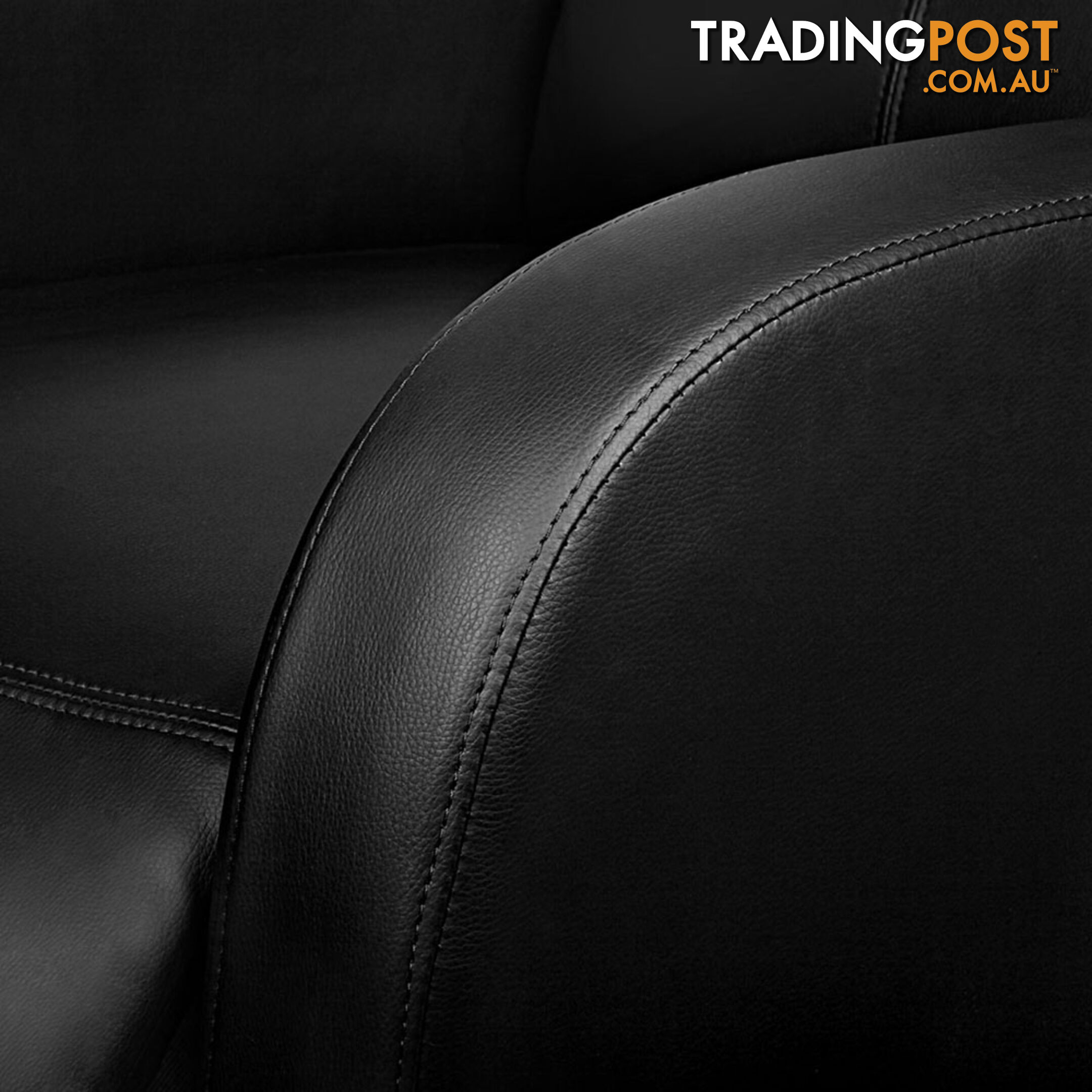 Faux Leather Armchair Recliner - Black