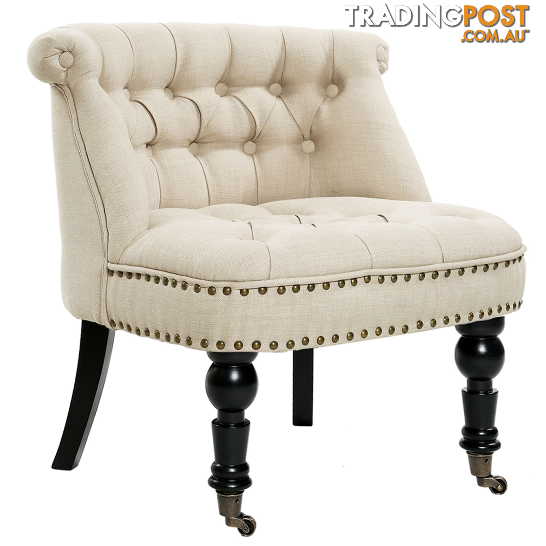 Lorraine Chair French Provincial Linen Fabric Sofa Amber Taupe