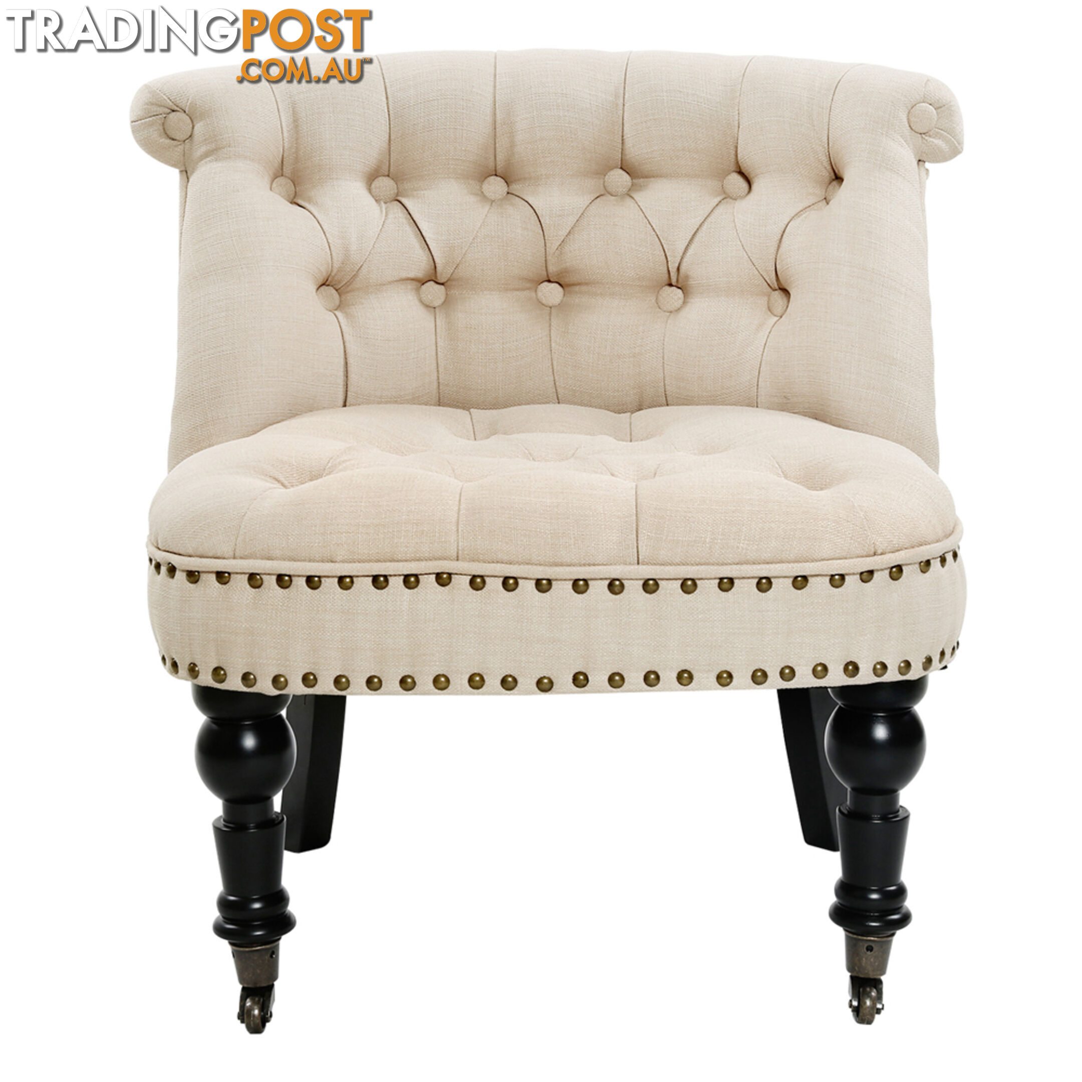 Lorraine Chair French Provincial Linen Fabric Sofa Amber Taupe