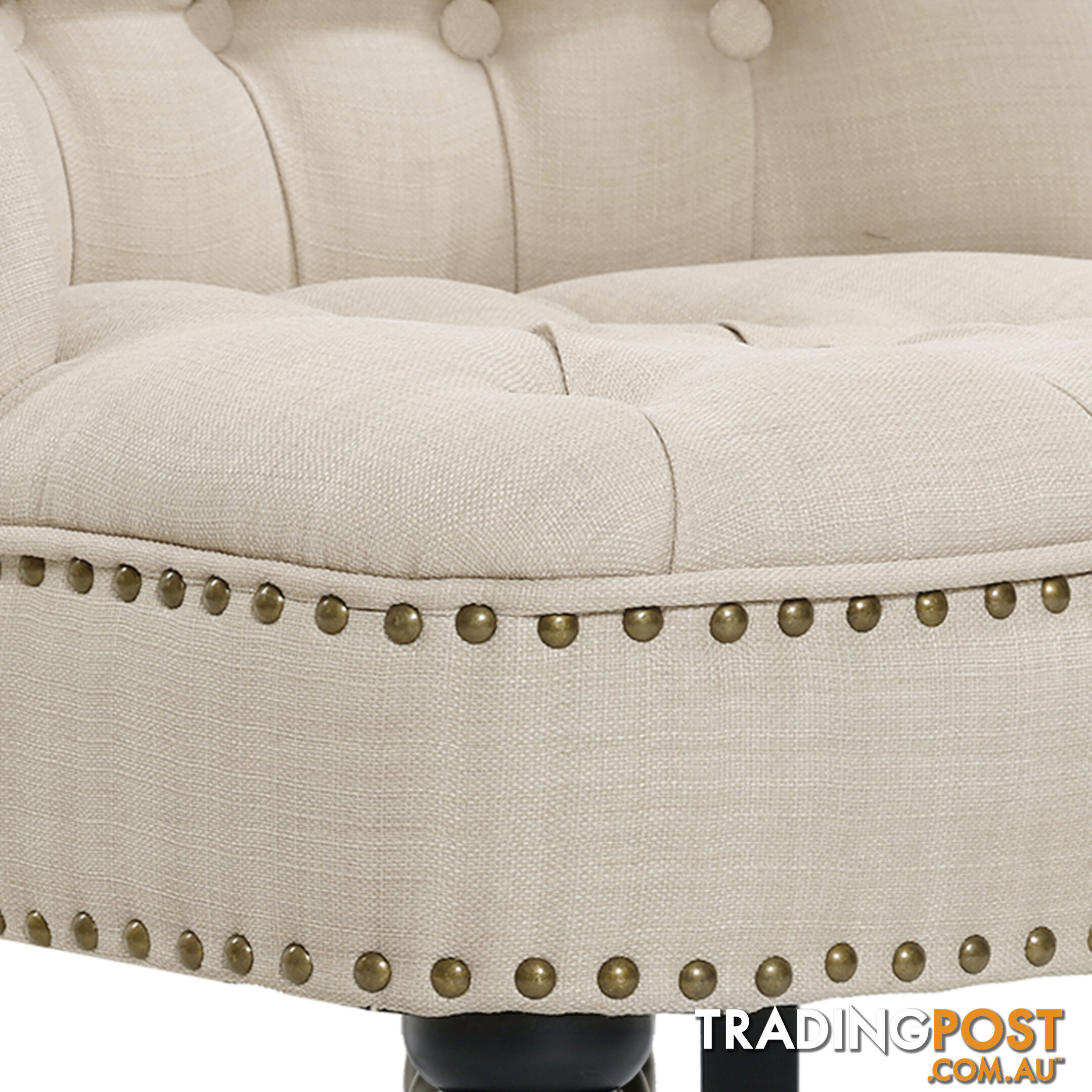 Lorraine Chair French Provincial Linen Fabric Sofa Amber Taupe