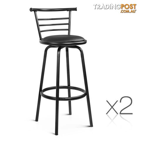 Set of 2 360Swivel Bar Stool - Black