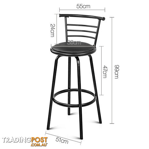 Set of 2 360Swivel Bar Stool - Black - photo 2 of 9