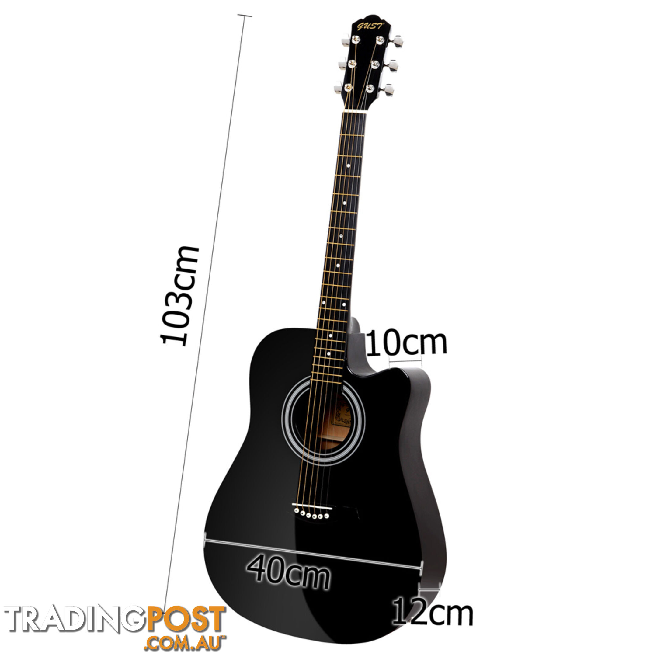 41" Steel-Stringed Acoustic Guitar Black