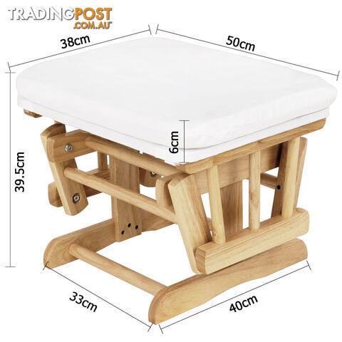 Baby Breast Feeding Sliding Glider Chair w/ Ottoman Natural Wood