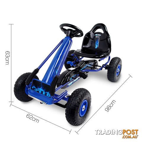 Kids Pedal Go Kart - Blue