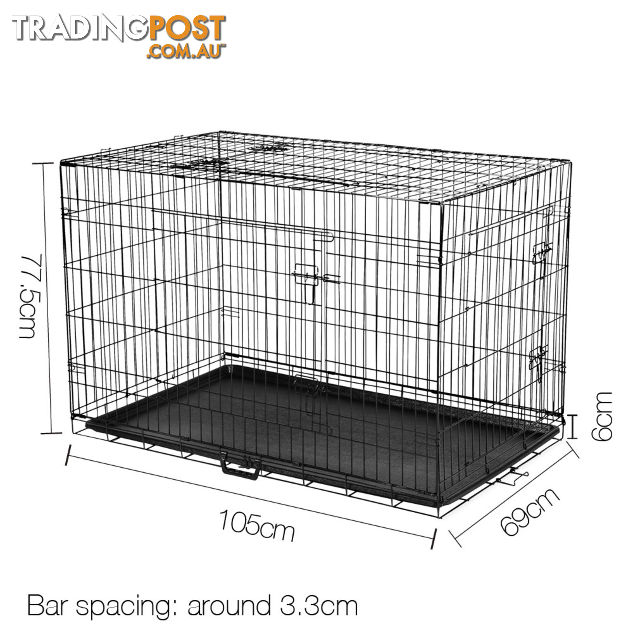 Metal Collapsible Dog Cage 42IN