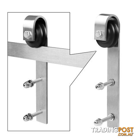 Large Sliding Door Hardware Set - Silver