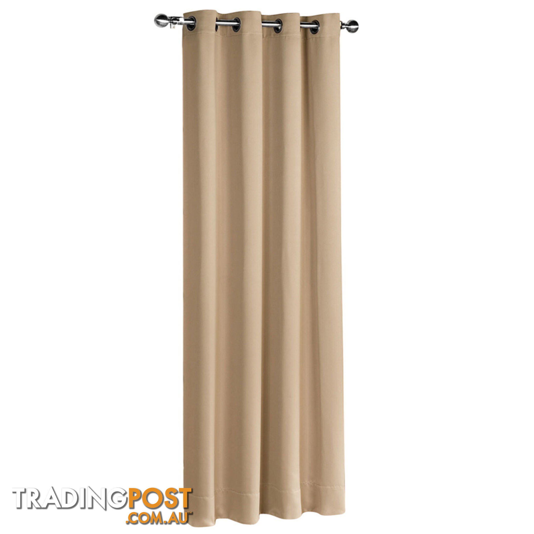 ArtQueen 3 Pass Eyelet Blockout Curtain Latte 300cm