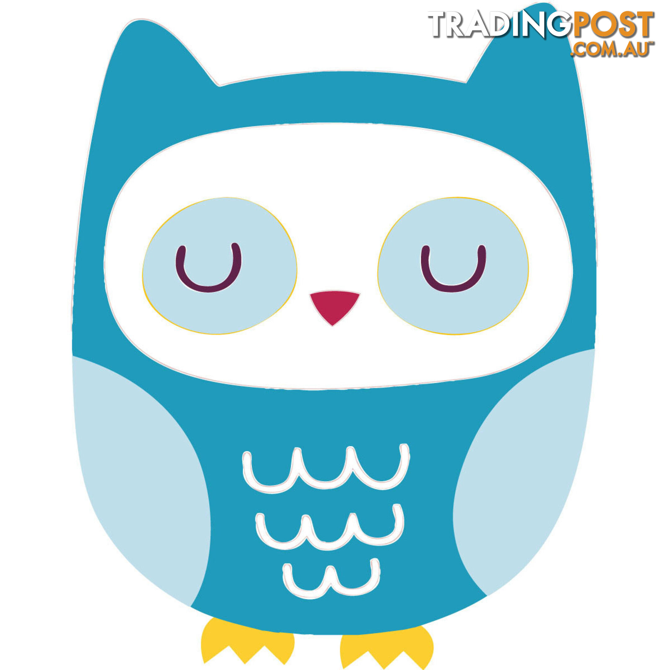 10 X Blue Owl Wall Stickers - Totally Movable and Reusable