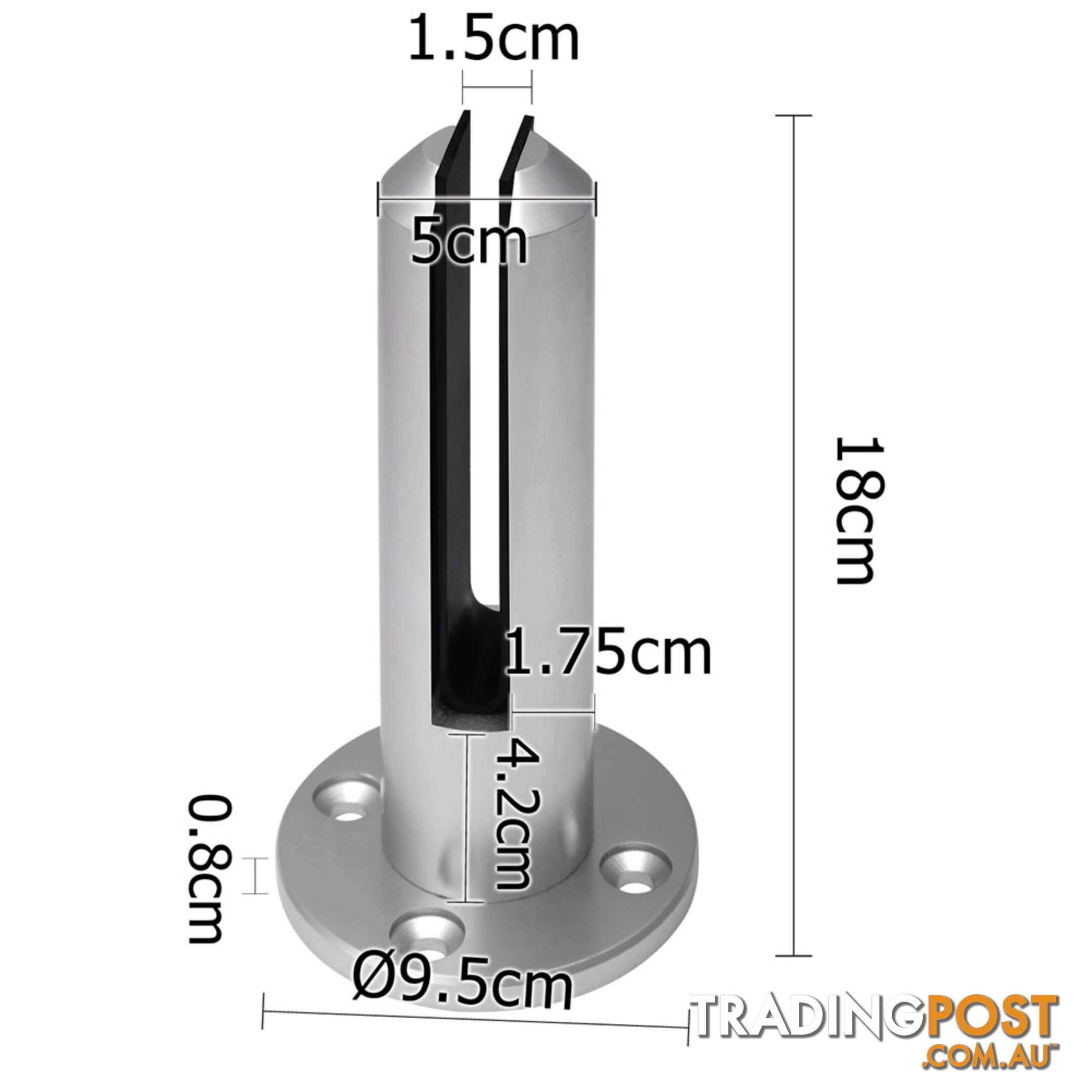 Set of 12 Frameless Glass Spigots Fencing Mount Round