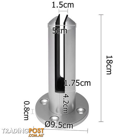 Set of 12 Frameless Glass Spigots Fencing Mount Round