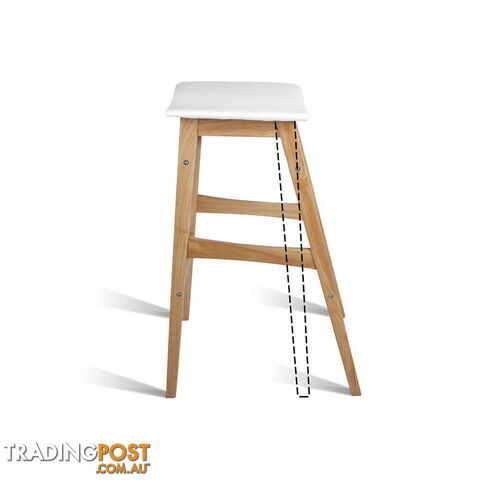 Sert of 2 Rubberwood Bar Stools - White - photo 4 of 9