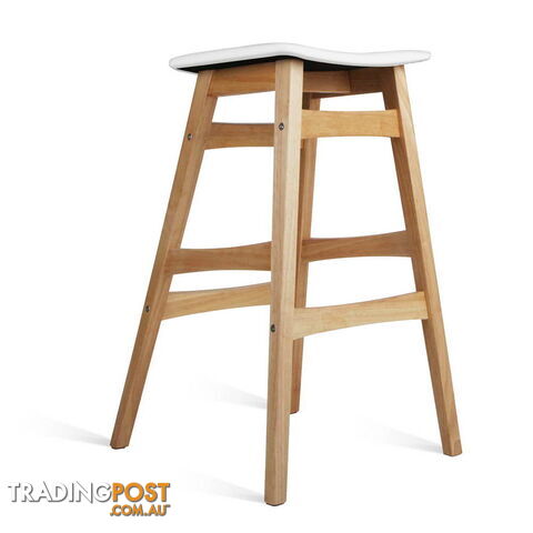 Sert of 2 Rubberwood Bar Stools - White - photo 3 of 9