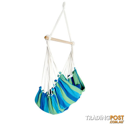 Hammock Swing Chair w/ Cushion Blue Green