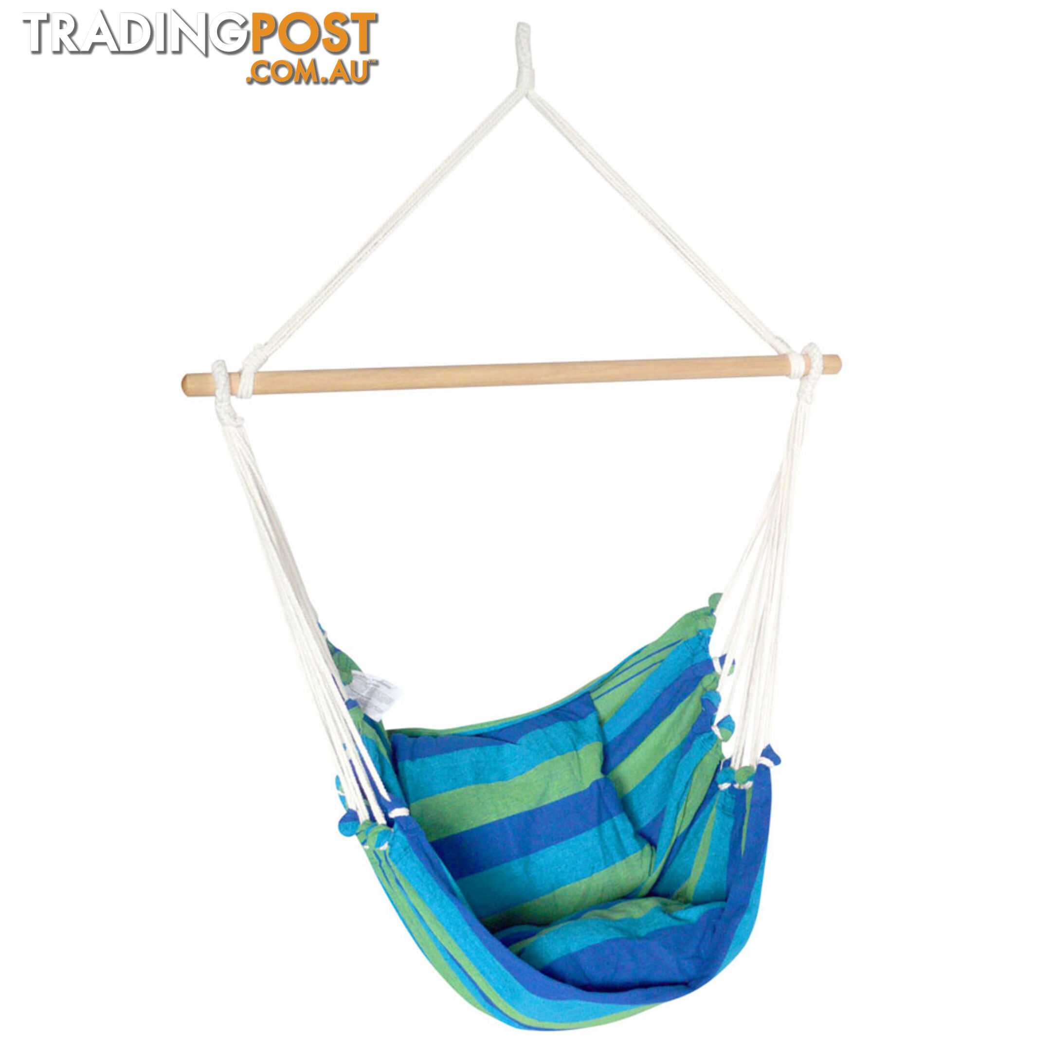 Hammock Swing Chair w/ Cushion Blue Green