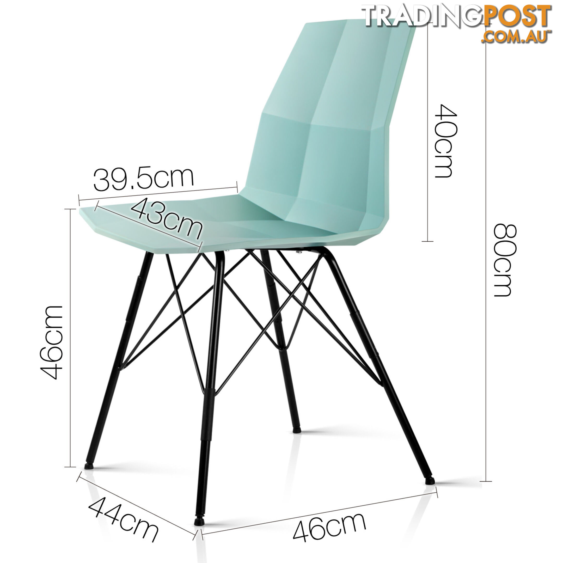 Set of 2 Eames Replica Contour Dining Chair