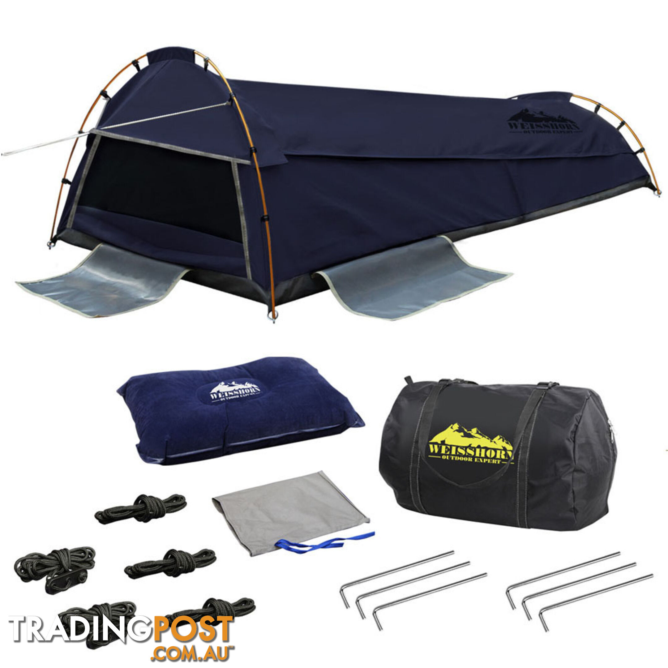Deluxe King Single Swag Camping Swag Navy