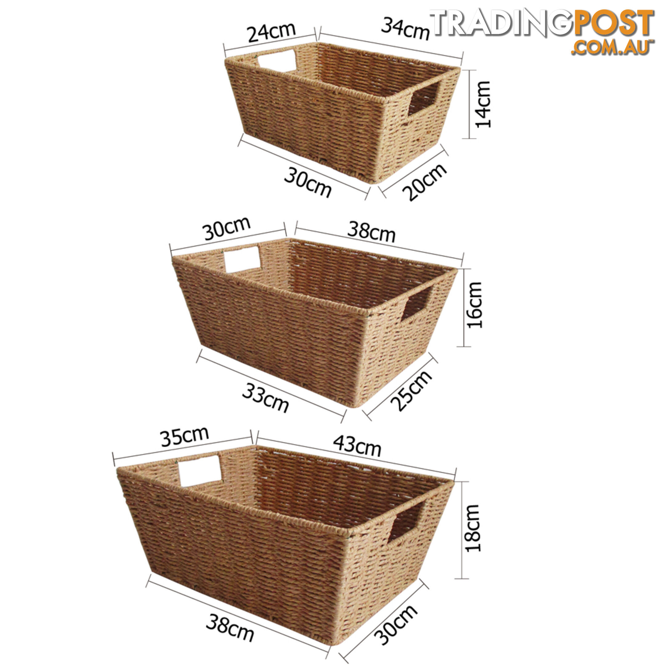 3 Peice Storage Basket Set