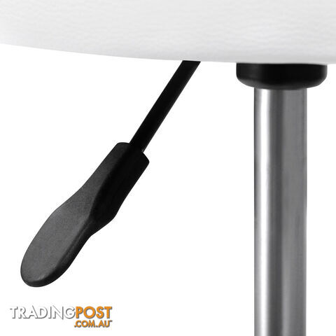 Round PU Swivel Salon Stool White