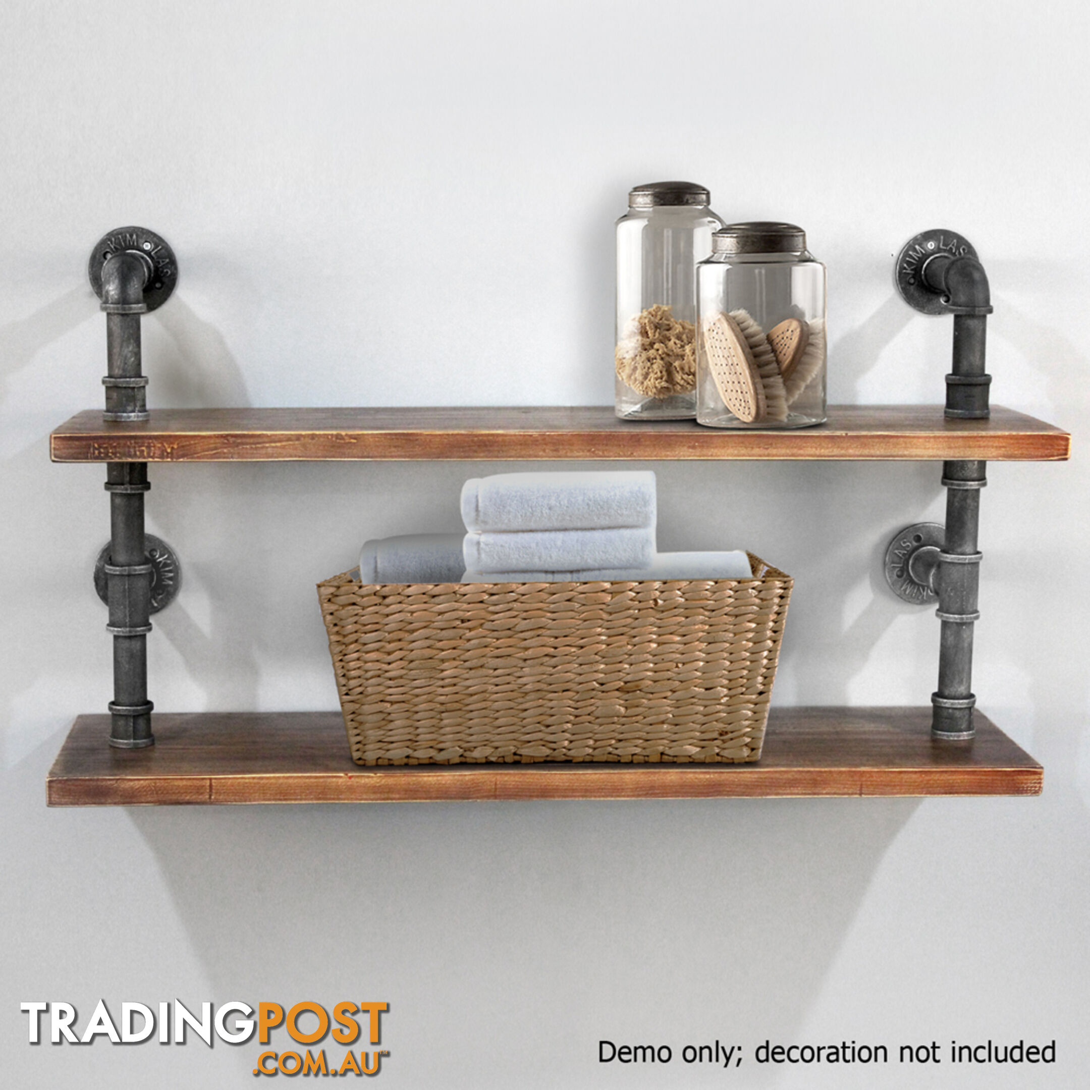 Rustic Industrial DIY Floating Pipe Shelf