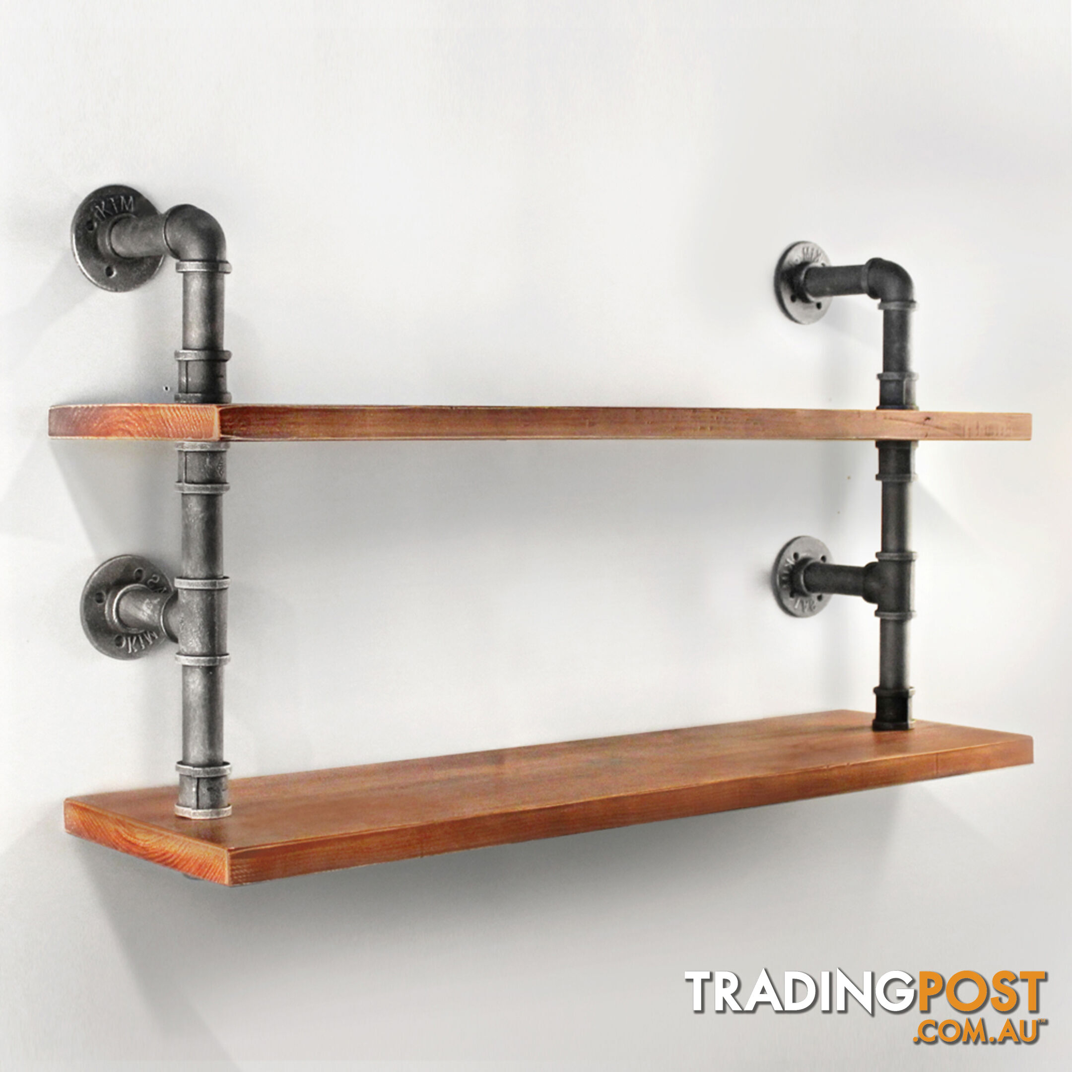 Rustic Industrial DIY Floating Pipe Shelf