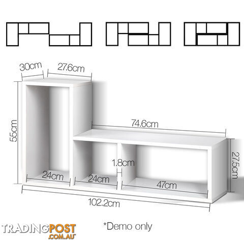 DIY L Shaped Display Shelf - White