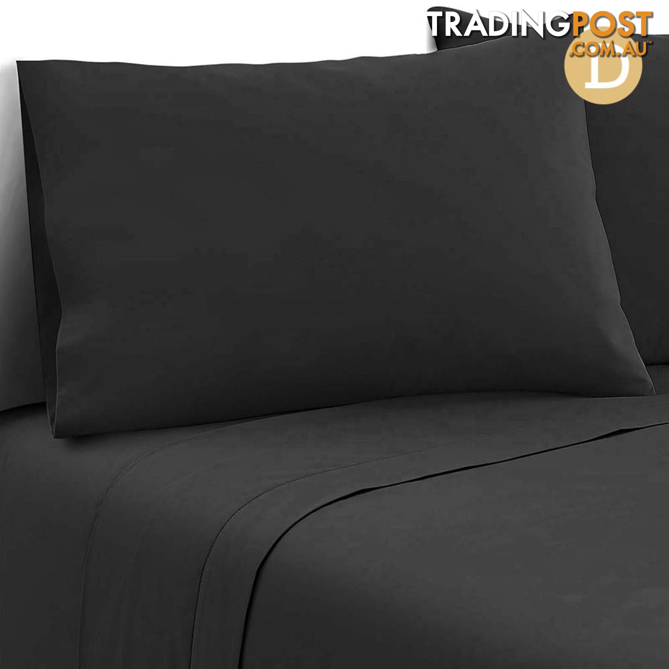 4 Piece Microfibre Sheet Set Double_ Black