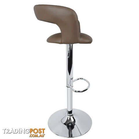 Set of 2 PU Leather Kitchen Bar Stool Taupe - photo 3 of 9