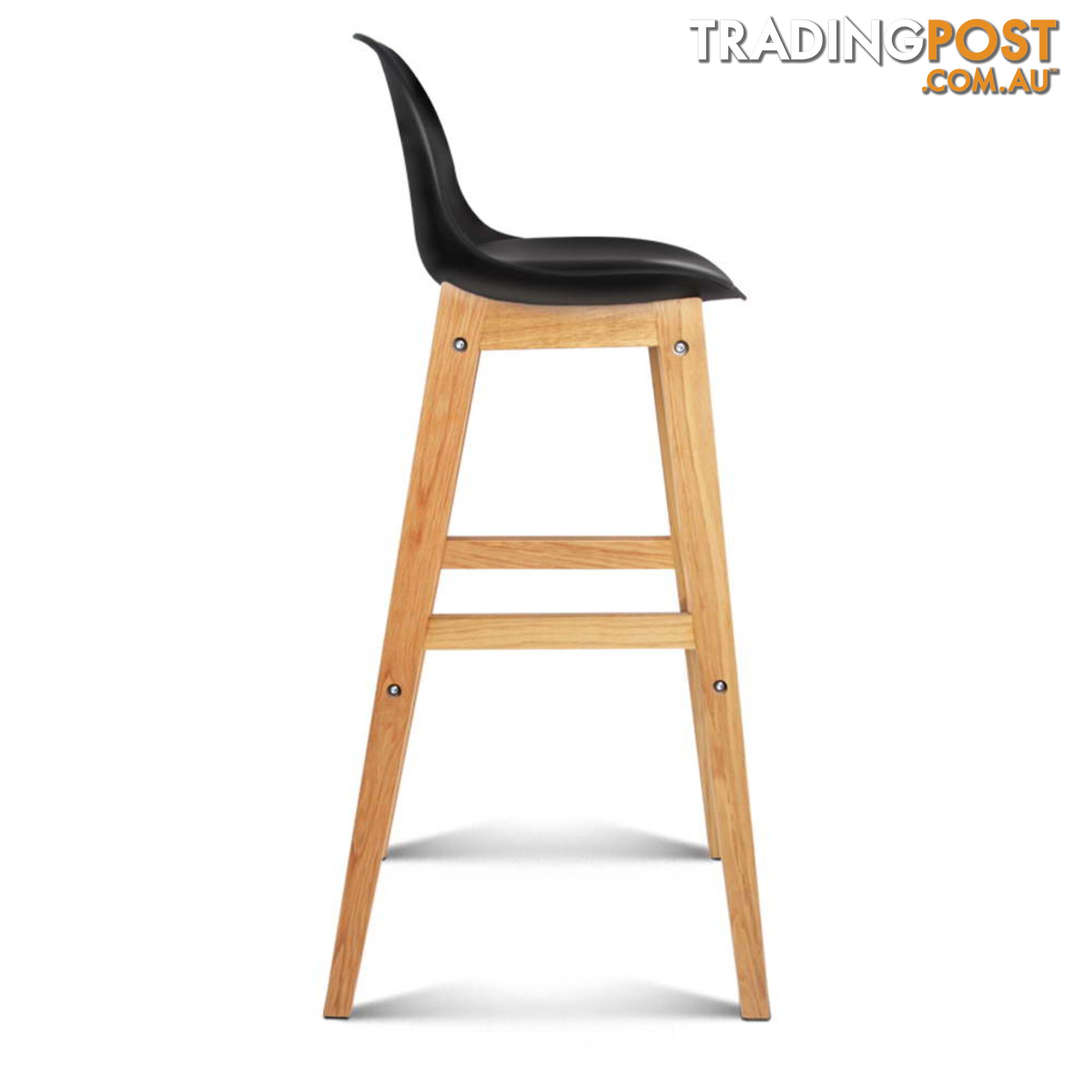 Set of 2 High Seat Back Barstools _ Black