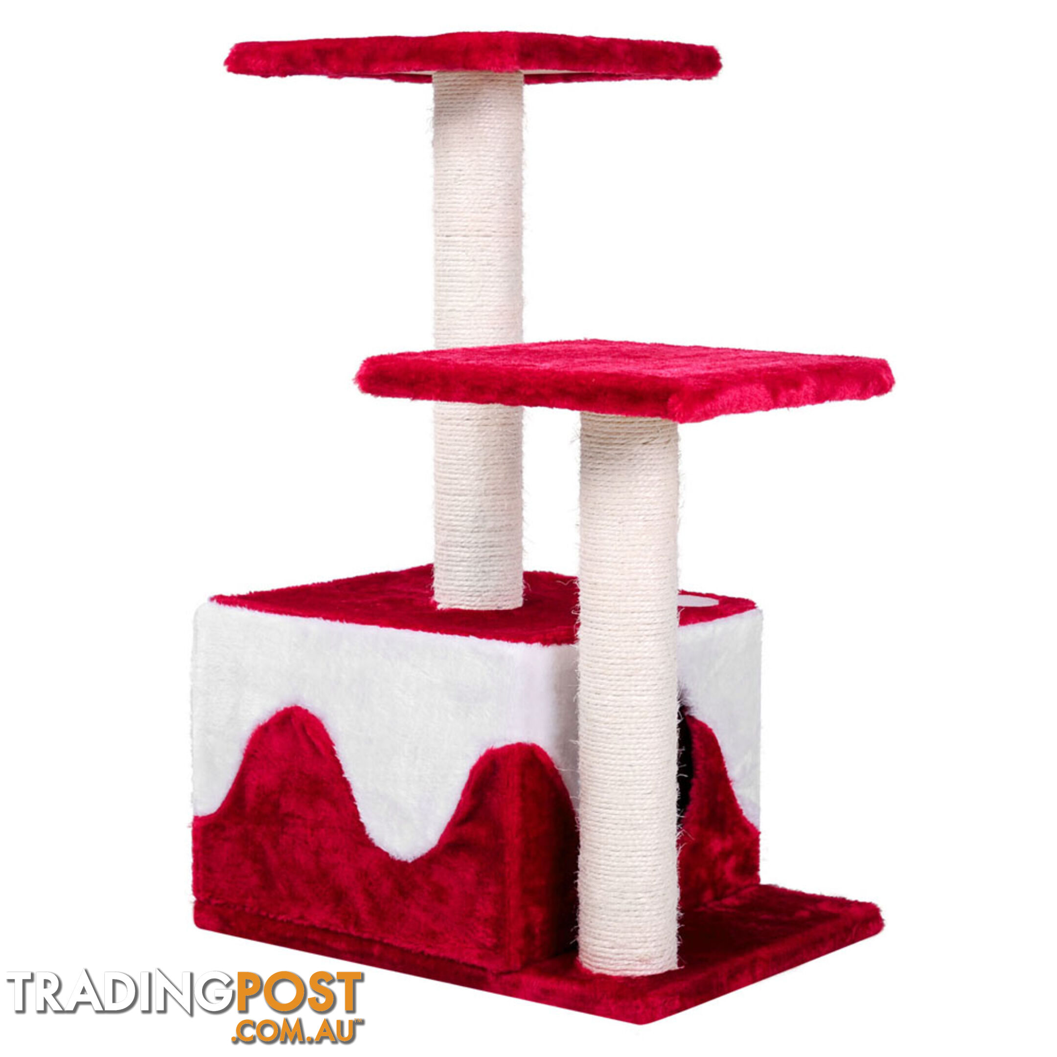 Cat Scratching Poles Post Furniture Tree House Red