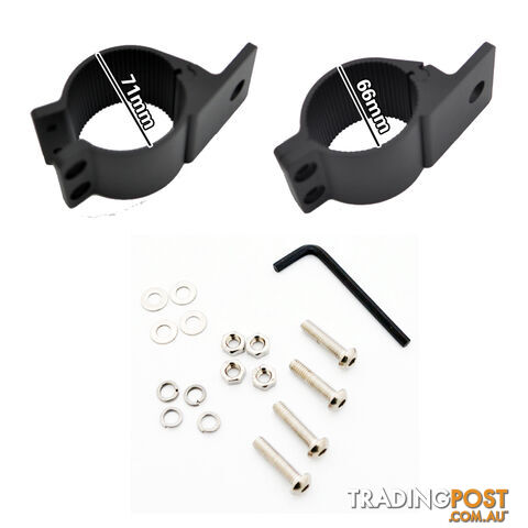PAIR Bullbar Mounting Bracket Clamp 66-71mm For LED Light Bar HID Antenna ARB - photo 3 of 4