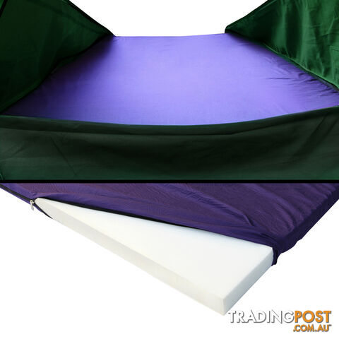 Double Camping Canvas Swag Tent Green w/ Air Pillow