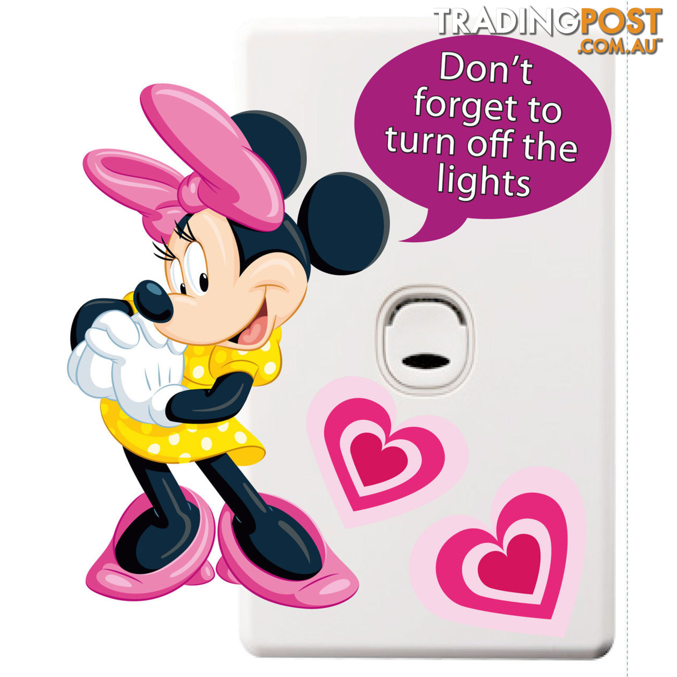 Minnie Mouse Light Switch Wall Sticker - Totally Movable