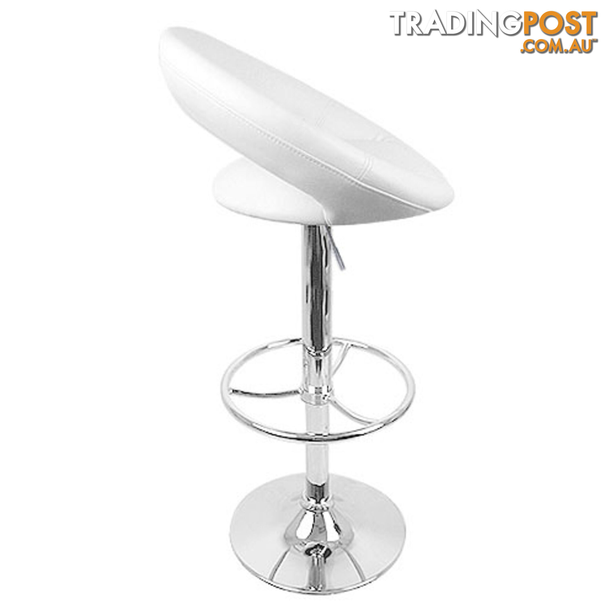 Set of 2 PU Leather Kitchen Bar Stool White