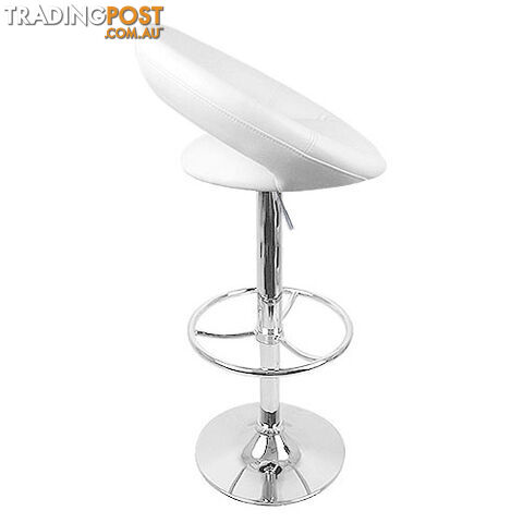 Set of 2 PU Leather Kitchen Bar Stool White