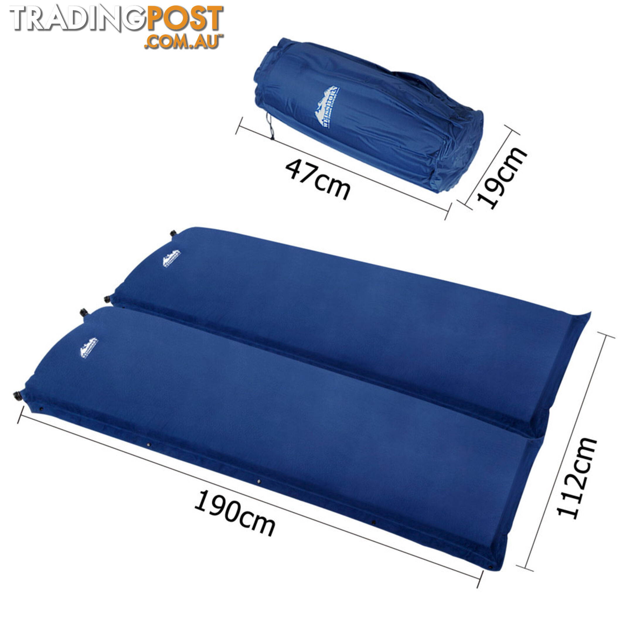 Self inflating Mattress Double 8cm Blue