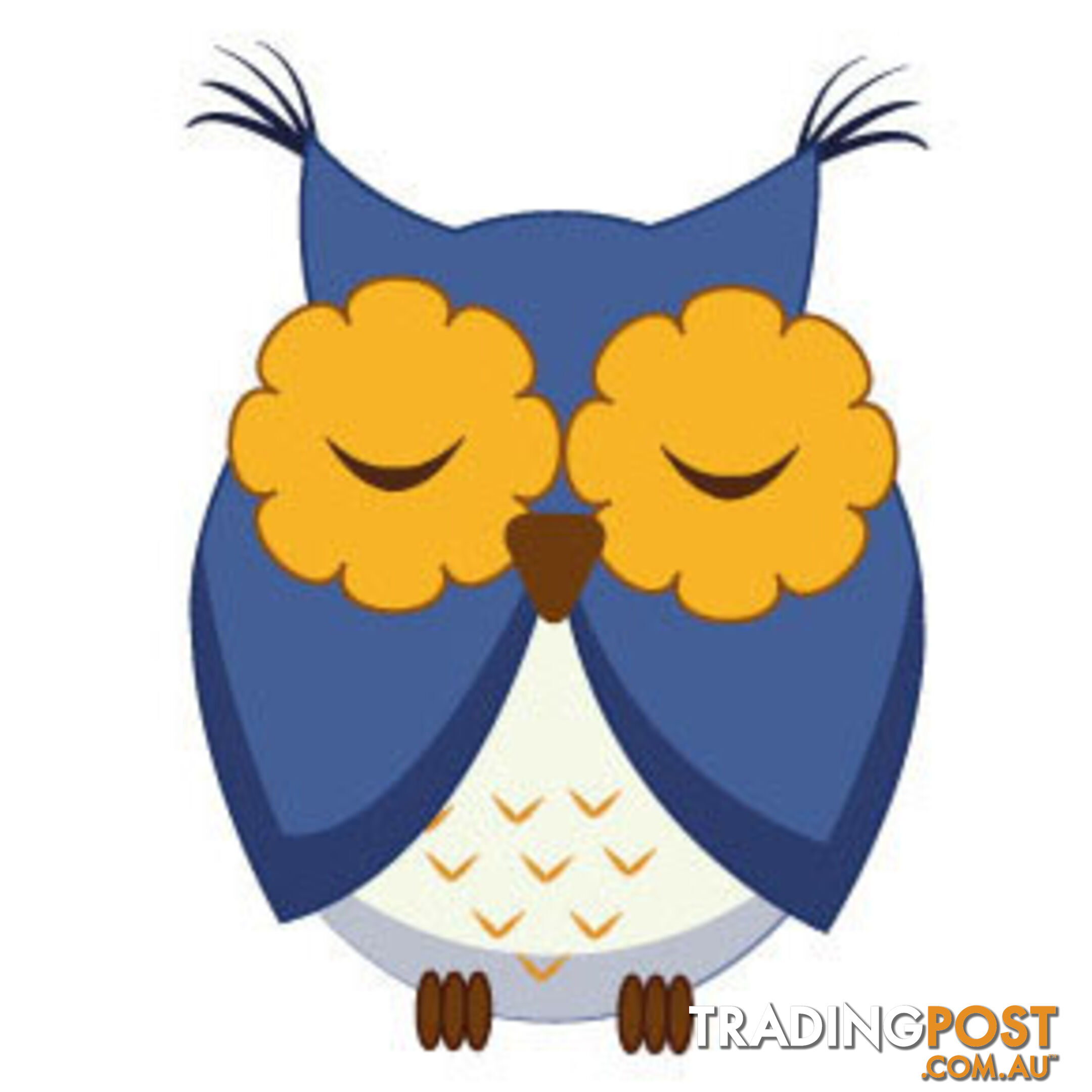 Cute blue owl Wall Sticker - Totally Movable