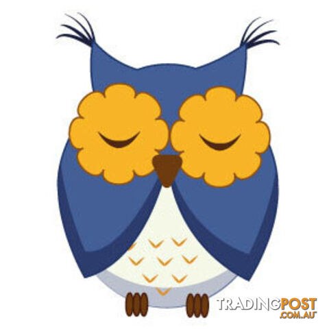 Cute blue owl Wall Sticker - Totally Movable