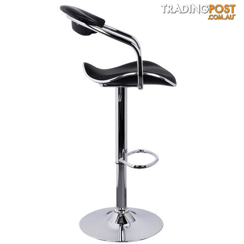 Set of 2 PU Leather Kitchen Bar Stool Black - photo 4 of 9