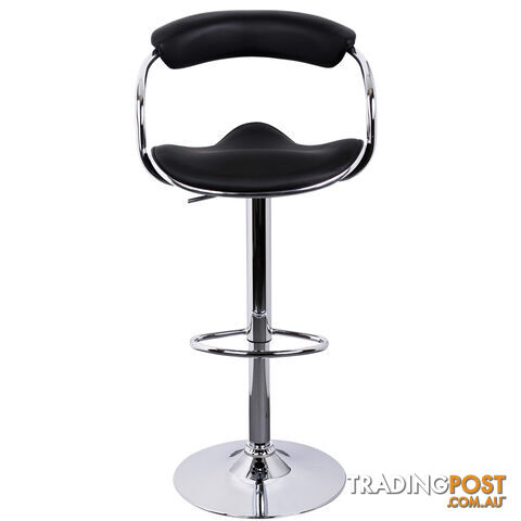 Set of 2 PU Leather Kitchen Bar Stool Black - photo 3 of 9
